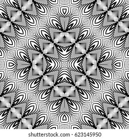 Design seamless monochrome lacy pattern. Abstract decorative background. Vector art. No gradient