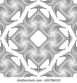 Design seamless monochrome lacy pattern. Abstract decorative background. Vector art. No gradient