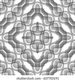 Design seamless monochrome lacy pattern. Abstract decorative background. Vector art. No gradient