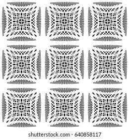 Design seamless monochrome lacy pattern. Abstract geometric background. Vector art. No gradient