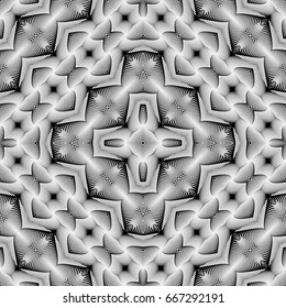 Design seamless monochrome lacy pattern. Abstract decorative background. Vector art. No gradient