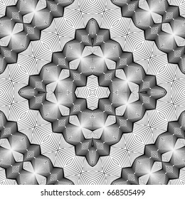 Design seamless monochrome lacy pattern. Abstract decorative background. Vector art. No gradient