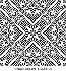 Design seamless monochrome lacy pattern. Abstract decorative background. Vector art. No gradient