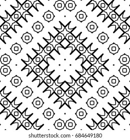 Design seamless monochrome lacy pattern. Abstract decorative background. Vector art. No gradient