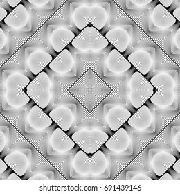 Design seamless monochrome lacy pattern. Abstract decorative background. Vector art. No gradient