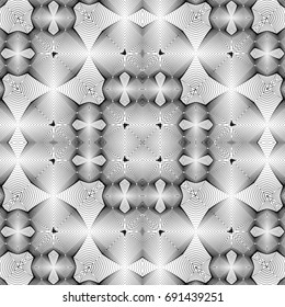 Design seamless monochrome lacy pattern. Abstract decorative background. Vector art. No gradient
