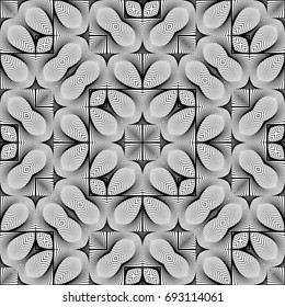 Design seamless monochrome lacy pattern. Abstract decorative background. Vector art. No gradient