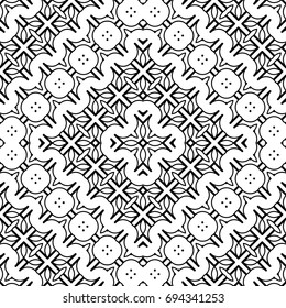 Design seamless monochrome lacy pattern. Abstract decorative background. Vector art. No gradient