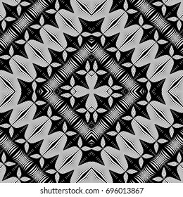Design seamless monochrome lacy pattern. Abstract decorative background. Vector art. No gradient