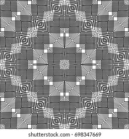 Design seamless monochrome lacy pattern. Abstract decorative background. Vector art. No gradient