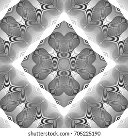 Design seamless monochrome lacy pattern. Abstract decorative background. Vector art. No gradient
