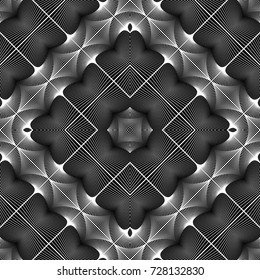 Design seamless monochrome lacy pattern. Abstract decorative background. Vector art. No gradient