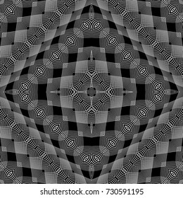 Design seamless monochrome lacy pattern. Abstract decorative background. Vector art. No gradient