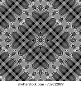 Design seamless monochrome lacy pattern. Abstract decorative background. Vector art. No gradient