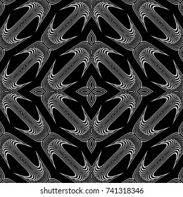 Design seamless monochrome lacy pattern. Abstract decorative background. Vector art. No gradient