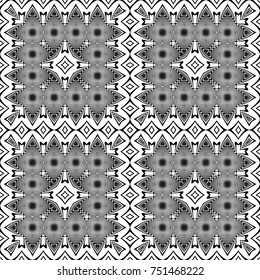 Design seamless monochrome lacy pattern. Abstract decorative background. Vector art. No gradient