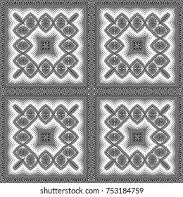 Design seamless monochrome lacy pattern. Abstract decorative background. Vector art. No gradient