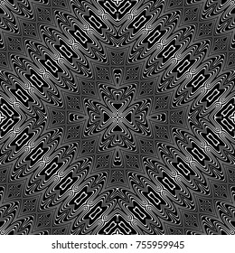 Design seamless monochrome lacy pattern. Abstract decorative background. Vector art. No gradient