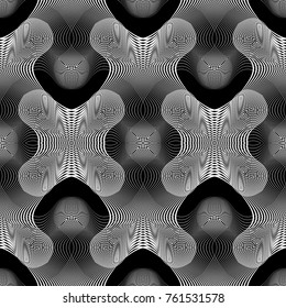 Design seamless monochrome lacy pattern. Abstract decorative background. Vector art. No gradient