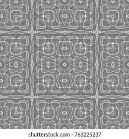 Design seamless monochrome lacy pattern. Abstract decorative background. Vector art. No gradient