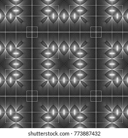 Design seamless monochrome lacy pattern. Abstract decorative background. Vector art. No gradient