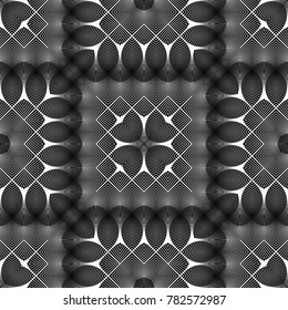 Design seamless monochrome lacy pattern. Abstract decorative background. Vector art. No gradient
