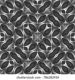 Design seamless monochrome lacy pattern. Abstract decorative background. Vector art. No gradient