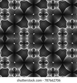 Design seamless monochrome lacy pattern. Abstract decorative background. Vector art. No gradient