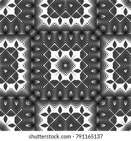 Design seamless monochrome lacy pattern. Abstract decorative background. Vector art. No gradient