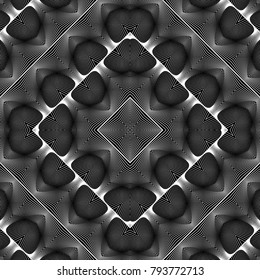 Design seamless monochrome lacy pattern. Abstract decorative background. Vector art. No gradient