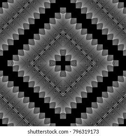 Design seamless monochrome lacy pattern. Abstract decorative background. Vector art. No gradient