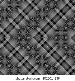 Design seamless monochrome lacy zigzag pattern. Abstract decorative background. Vector art. No gradient