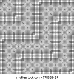 Design seamless monochrome lacy zigzag pattern. Abstract decorative background. Vector art. No gradient