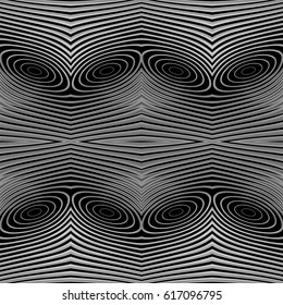 Design seamless monochrome lines background. Abstract striped torsion pattern. Vector art. EPS10