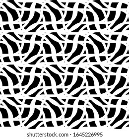 Diseño de líneas monocromas sin fisuras. Antecedentes entrelazados abstractos. Arte vectorial