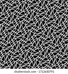 Design seamless monochrome lines pattern. Abstract interlaced background. Vector art