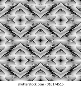 Design seamless monochrome lines pattern. Abstract decorative background. Vector art. No gradient