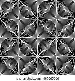 Design seamless monochrome lines pattern. Abstract decorative background. Vector art. No gradient
