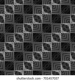 Design seamless monochrome lines pattern. Abstract geometric background. Vector art. No gradient
