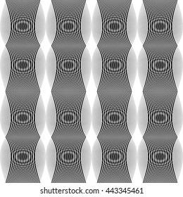 Design seamless monochrome lines textured pattern. Abstract decorative background. Vector art. No gradient