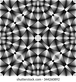 Design seamless monochrome mosaic pattern. Abstract geometric background. Vector art. No gradient