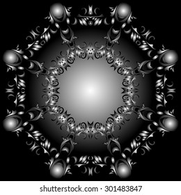 Design seamless monochrome octagon geometric pattern. Abstract diagonal  textured background. Vector art