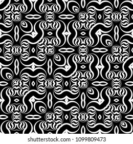 Design seamless monochrome pattern. Abstract decorative background. Vector art. No gradient