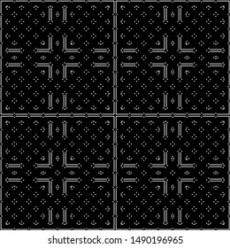 Design seamless monochrome pattern. Abstract geometric background. Vector art