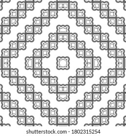 Entwurf eines nahtlosen monochromen Musters. Abstrakter Diamantenhintergrund. Vektorkunst