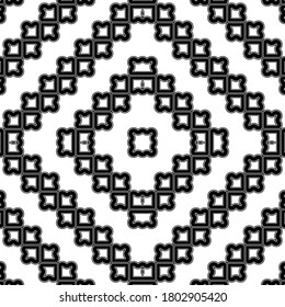 Design seamless monochrome pattern. Abstract diamond background. Vector art