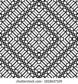 Design seamless monochrome pattern. Abstract geometrical stripy background. Vector art