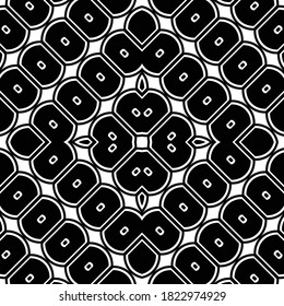Design seamless monochrome pattern. Abstract geometrical background. Vector art