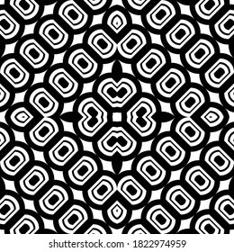 Design seamless monochrome pattern. Abstract geometrical background. Vector art