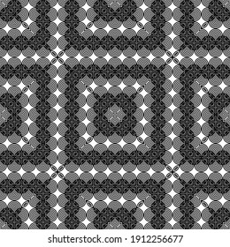 Design seamless monochrome pattern. Abstract geometrical background. Vector art